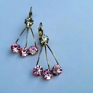 3 prong pink diamond earrings